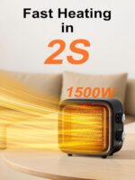 Aquecedor de Mesa 1500W PTC: aquecimento rápido, silencioso e seguro para escritório e quarto - Imagem 2