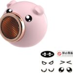 Aquecedor elétrico de mesa Gazechimp rosa: aquece em 2s, compacto, seguro e ideal para escritório, quarto e casa.