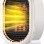 Aquecedor portátil 1200W silencioso com 2 velocidades e cerâmica PTC para aquecimento rápido e seguro de ambientes internos