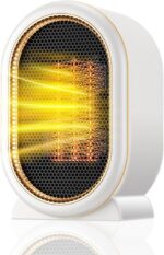 Aquecedor portátil 1200W silencioso com 2 velocidades e cerâmica PTC para aquecimento rápido e seguro de ambientes internos