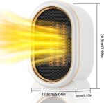 Aquecedor portátil 1200W silencioso com 2 velocidades e cerâmica PTC para aquecimento rápido e seguro de ambientes internos - Imagem 2