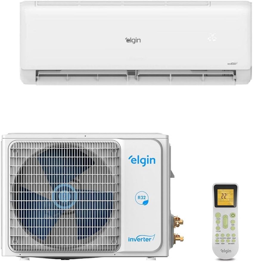 Ar Condicionado Split Elgin Hi Wall Eco Inverter II 12.000 Ar Condicionado Split Elgin Hi Wall Eco Inverter II 12.000 BTU/h Frio Monofásico Branco 45HJFI12C2WC/45HJFE12C2CC - 220V
