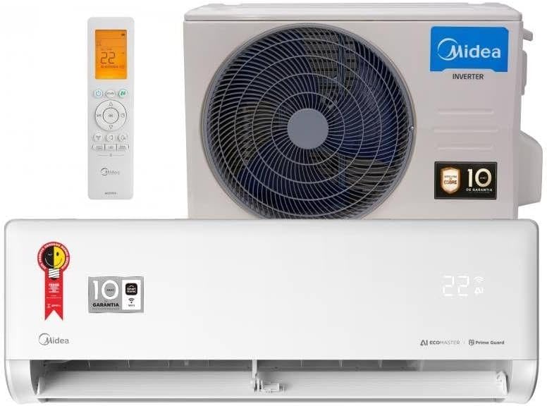 Ar Condicionado Split Inverter Midea AI Ecomaster 9000 BTUs Frio Ar Condicionado Split Inverter Midea AI Ecomaster 9000 BTUs Frio 220V 38EZVCA09M5