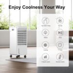 Ar condicionado portátil sem janelas, unidade CA portátil 3 em 1, temporizador 7H e tanque de 1,85 litros, oscilação de 40°, 3 modos e 3 velocidades, refrigerador de ar ultra-silencioso do pântano com - Imagem 2
