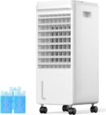 Ar condicionado portátil sem janelas, unidade CA portátil 3 em 1, temporizador 7H e tanque de 1,85 litros, oscilação de 40°, 3 modos e 3 velocidades, refrigerador de ar ultra-silencioso do pântano com