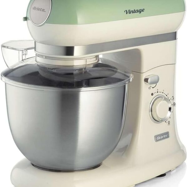 Ariete 1588, Batedeira Planetária Vintage Verde, Tigela Aço Inox 5.5L, 7 Velocidades - 127V