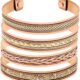 Art Of Creation Conjunto de 3 pulseiras de cobre puro ajustável: estilo unissex, confortável e feito à mão para uso diário.