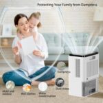 Asixxsix Desumidificador 60W compacto e silencioso, tanque 2000ml, ideal para quarto e closet, combate a umidade com eficiência - Imagem 2
