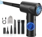 Aspirador Portatil Sem Fio Carro Potente 55000RPM Aspirador de Pó Portatil Sem Fio 3Níveis Velocidade Ajustáveis Eletrico Soprador de Ar PC para Churrasqueira Teclado Dispositivos Casa Exterior