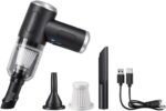 Aspirador Portátil Sem Fio para Carro e Casa – Mini Aspirador Automotivo Recarregável USB com Forte Sucção, de Mão Compacto com Bicos para Cantos, Teclado e Estofados