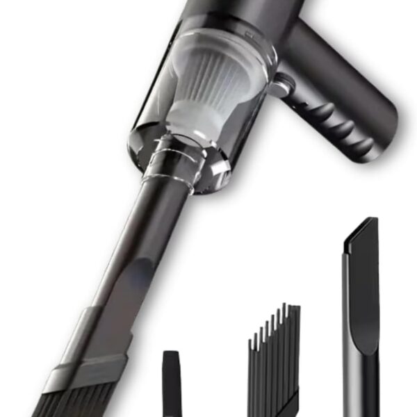 Aspirador de Pó Portátil 2 em 1 Sem Fio – Sucção Potente e Soprador de Ar, Recarregável USB com Filtro Lavável, Ideal para Carro, Casa, Escritório e Teclado