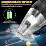 Aspirador de Pó Portátil Sem Fio 100W: potência forte, bateria durável e limpeza prática para carro e pequenos ambientes. - Imagem 2