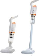 Aspirador de Pó Portátil Vertical, Recarregável, Sem Fio, com Acessórios de Limpeza, Branco