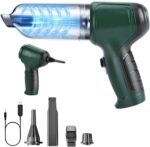 Aspirador de Pó Sem Fio Portátil 4 em 1 Multifuncional Recarregável via USB Remove Poeira Pelos Lacra Sacos Soprador de Sucção 19000Pa Motor 120W Infla Colchões Bateria Durável Limpeza de Carro