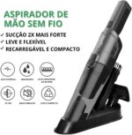 Aspirador de Pó sem Fio Portatil Recarregavel Potente De Mao Power Max - Imagem 2