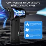 Aspirador de pó sem fio portátil coletor de pó doméstico 2 em 1 soprador de sucção,55000 RPM Espanador de ar comprimido/soprador de ar sem fio - Imagem 2