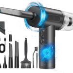 Aspirador portátil 3 em 1 sem fio, 50.000 RPM, potente e recarregável para limpeza de teclado, carro e eletrônicos