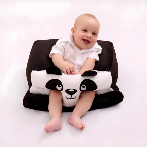 Assento De Bebê Cadeirinha Apoio Confortável Infantil (Panda) com suporte macio e seguro para bebês de 3 a 6 meses.