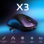 Attack Shark X3 - Mouse sem fio para jogos, mouse ergonómico de 49 g, modo triplo, sensor óptico PAW3395 26K dpi, duração da bateria de 200 horas, botões programáveis, acessórios para jogos - Imagem 2