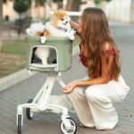 BEBEROAD PETS TT: carrinho leve e dobrável para cães e gatos pequenos, prático para viagens e fácil de transportar - Imagem 2