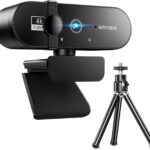 BEMMY Webcam 4K UHD com Foco Automático, Câmera USB Ultra HD para Computadores de Mesa e Laptops com Capa de Privacidade e Tripé (4K UHD)