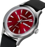 BERNY relógio masculino em aço inoxidável com quartzo, resistente à água e função dia e data para uso esportivo e elegante - Imagem 2