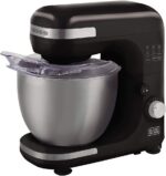 BLACK+DECKER Batedeira Planetária 5L, 750W e 8 velocidades: potência e precisão para receitas perfeitas.