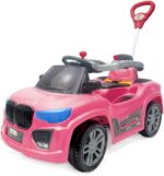 BM-CAR Maral Rosa: SUV infantil 2 em 1 com passear e pedalar, seguro, resistente e ideal para crianças até 30 kg.