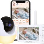 Babá Eletrônica 4.3" com WiFi e câmera HD 1080P, visão noturna, bateria 3500mAh e intercomunicador bidirecional para monitorar seu bebê com segurança.