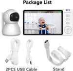 Babá Eletrônica 5.0 HD 720P com visão noturna, áudio bidirecional, monitoramento de temperatura e 4X zoom, sem Wi-Fi - Imagem 2
