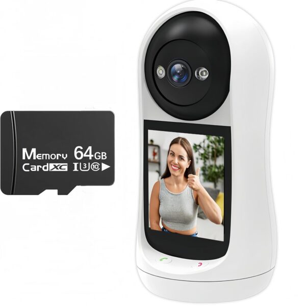 Babá Eletrônica Inteligente Alexa 360° Full HD com visão noturna e áudio bidirecional para bebês, idosos e pacientes