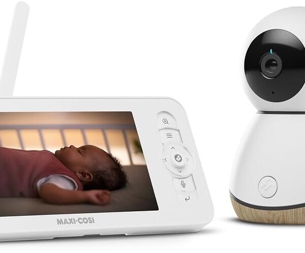 Babá Eletrônica Maxi Cosi See Pro 360: monitore seu bebê com CryAssist, câmera 2K, visão noturna e 10h de bateria.