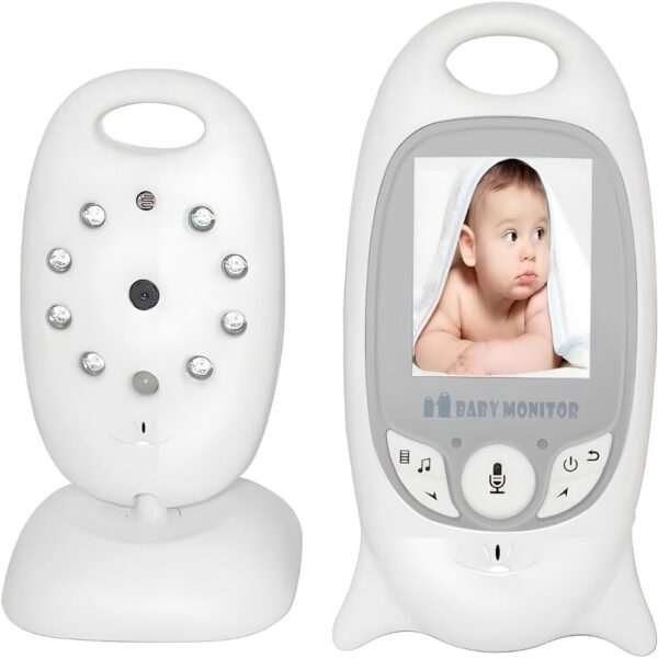 Babá Eletrônica Sem Fio com Tela 2.0 LCD, visão noturna, áudio bidirecional e alcance de até 260 m para monitorar seu bebê com segurança.