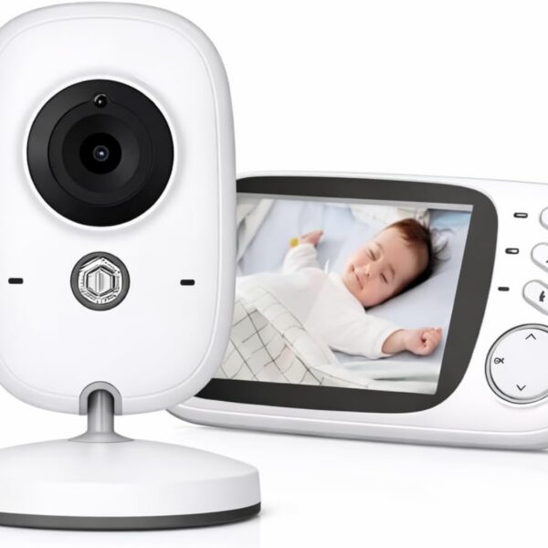 Babá Eletrônica Sem Fio com Visão Noturna, Áudio Bidirecional e Monitor de Temperatura para Segurança total