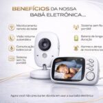 Babá Eletrônica Sem Fio com Visão Noturna, Áudio Bidirecional e Monitor de Temperatura para Segurança total - Imagem 2