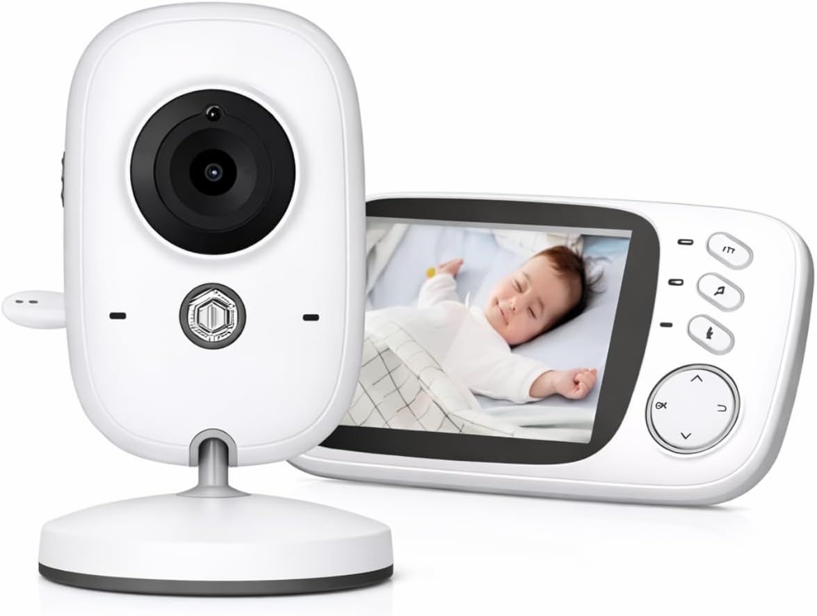 Babá Eletrônica Sem Fio com Visão Noturna, Áudio Bidirecional e Babá Eletrônica Sem Fio com Visão Noturna, Áudio Bidirecional e Monitor de Temperatura para Segurança total
