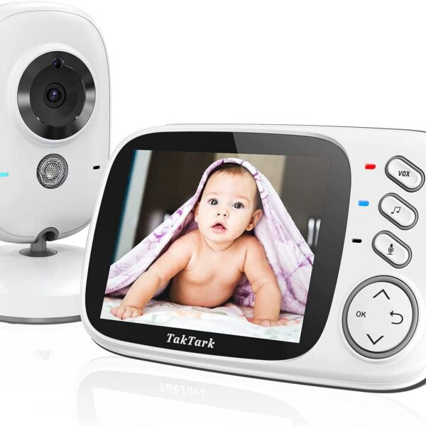 Babá Eletrônica TakTark 3.2 com visão noturna, áudio bidirecional, VOX e monitor de temperatura para mais segurança e praticidade.