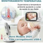 Babá Eletrônica VB603 com câmera, visão noturna e áudio 2 vias para monitorar bebê com segurança e praticidade. - Imagem 2