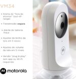 Babá Eletrônica VM34 Motorola com tela 4.3, visão noturna, áudio bidirecional e zoom para monitorar seu bebê com segurança. - Imagem 2
