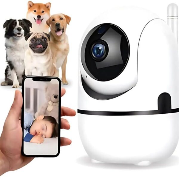 Babá Eletrônica Wi-Fi Full HD 1080p com visão noturna e áudio bidirecional para monitoramento remoto seguro