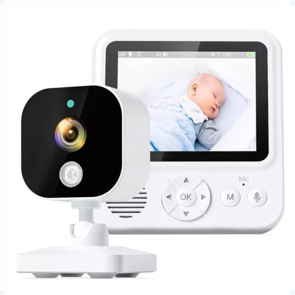 Babá Eletrônica Wi-fi com visão noturna, áudio bidirecional e alcance de 300m para cuidar do bebê com segurança.