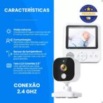 Babá Eletrônica Wi-fi com visão noturna, áudio bidirecional e alcance de 300m para cuidar do bebê com segurança. - Imagem 2