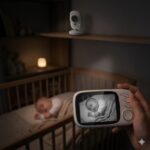 Babá Eletrônica com Câmera: monitoramento em tempo real com visão noturna, áudio bidirecional e tela LCD 3,2 para seu bebê. - Imagem 2