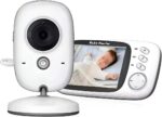 Babá Eletrônica com Câmera: visão noturna, áudio bidirecional, VOX e sensor de temperatura para mais segurança ao bebê.