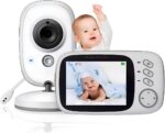 Babá Eletrônica com Câmera: visão noturna, áudio bidirecional, VOX, temperatura e tela LCD 3.2” para monitorar seu bebê com segurança.