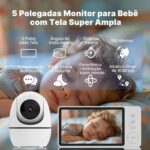 Babá Eletrônica com Tela 5.0" e visão noturna: monitoramento seguro, áudio bidirecional e temperatura em tempo real. - Imagem 2