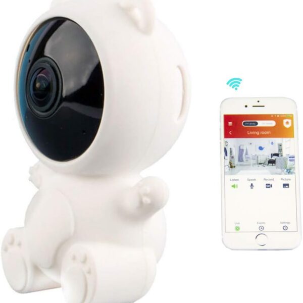 Babá eletrônica Vivitar Wi-Fi Full HD 1080p com Alexa, Google Assistant e monitoramento remoto seguro.