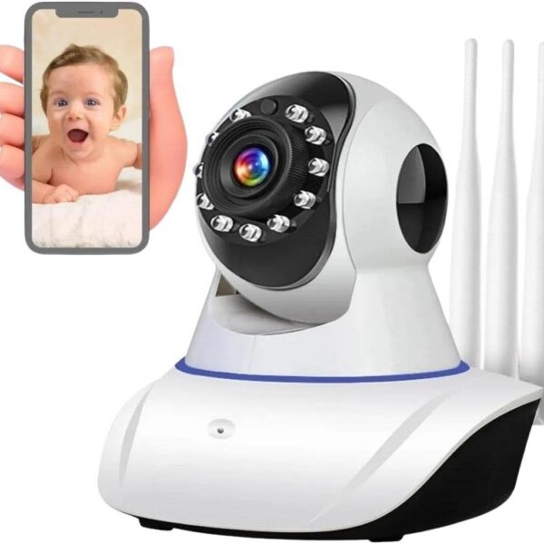 Babá eletrônica com câmera Wi-Fi Full HD, visão noturna e detecção de choro para mais segurança e praticidade.