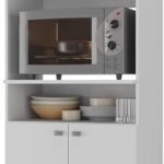 Balcão Multiuso de Cozinha Multimóveis Branco Premium – Para Forno e Micro-ondas, Design Moderno, Espaçoso e Funcional
