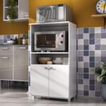 Balcão Multiuso de Cozinha Multimóveis Branco Premium – Para Forno e Micro-ondas, Design Moderno, Espaçoso e Funcional - Imagem 2